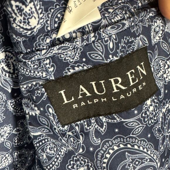 Ralph Lauren Polo 100% Linen 42R Sport Jacket Blazer Blue Paisley Black Label - Picture 6 of 10